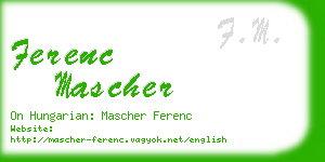 ferenc mascher business card